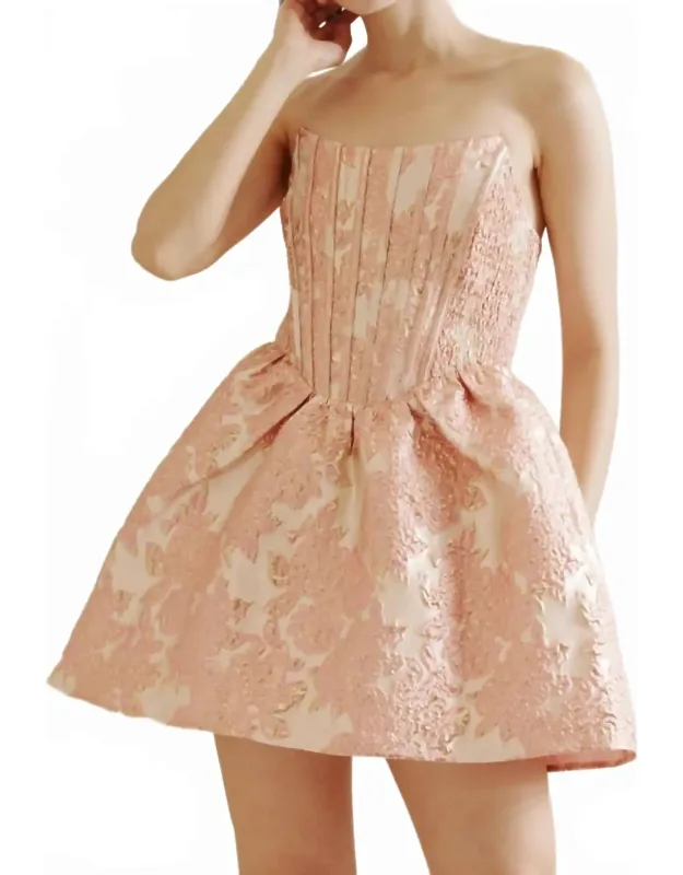 Floral Brocade Mini Dress