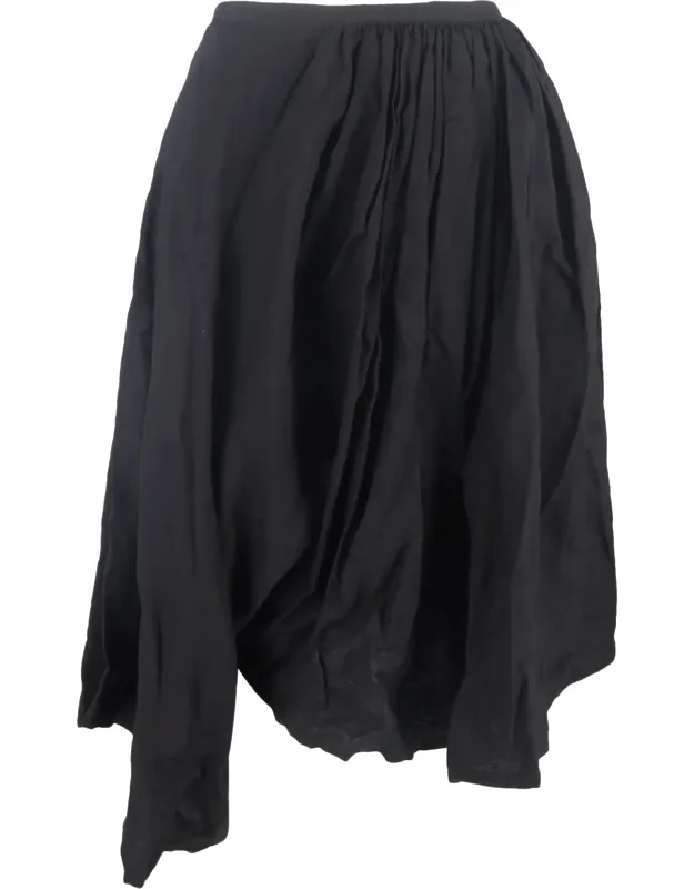 Asymmetric Draped Midi Skirt