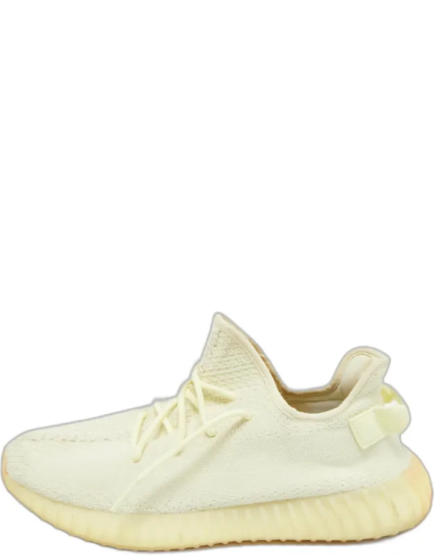 Light Yellow Knit Fabric Boost 350 V2 Butter Sneakers