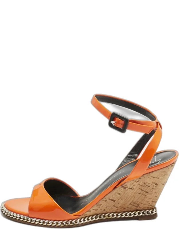 Ankle-strap Chain Wedge Sandals