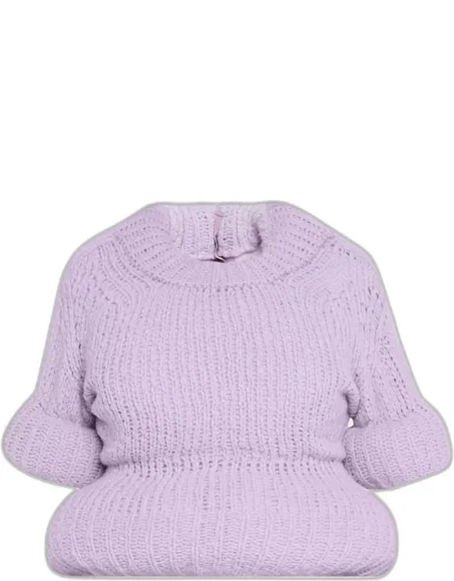 Padded Peplum Short-sleeve Sweater