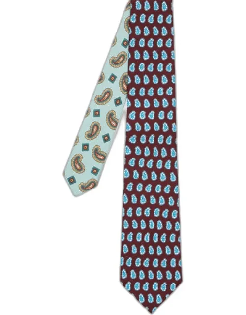 Contrast Paisley Silk Tie