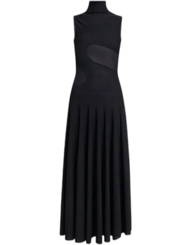 Slinky Knit Cutout Midi Dress