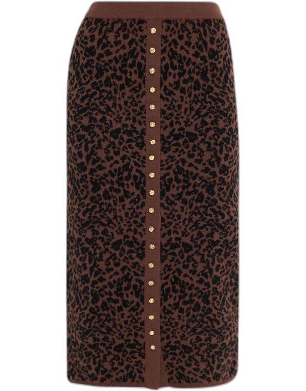 Primrose Knit Leopard Midi Skirt