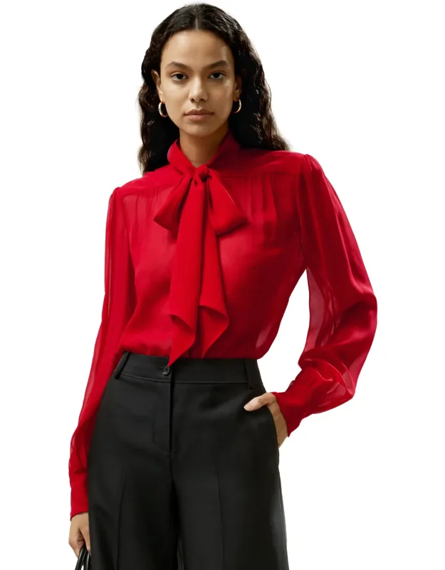 Bow Tie Silk Jasmine Blouse