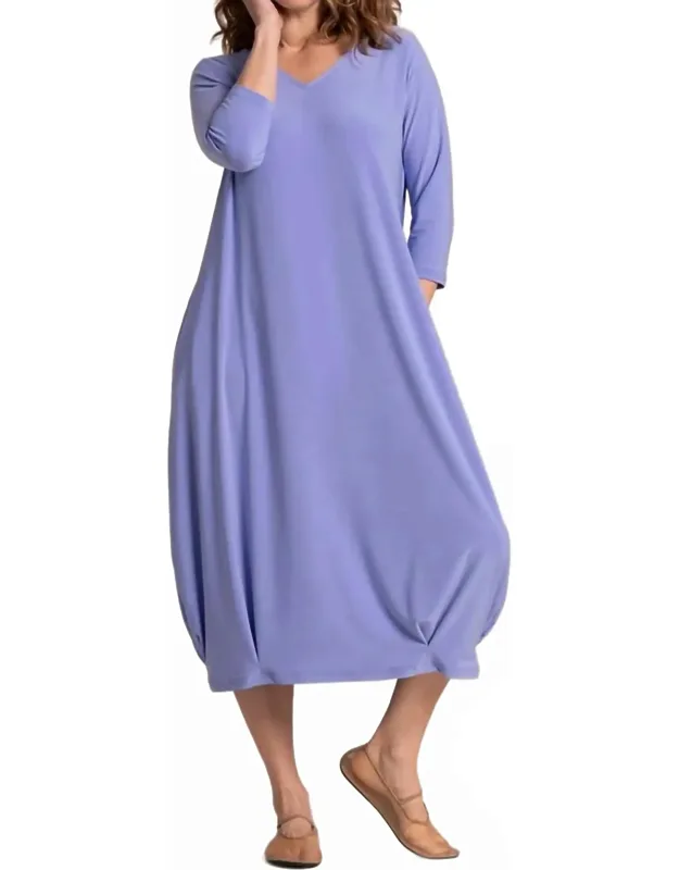 V-neck Narrow Lantern Dress