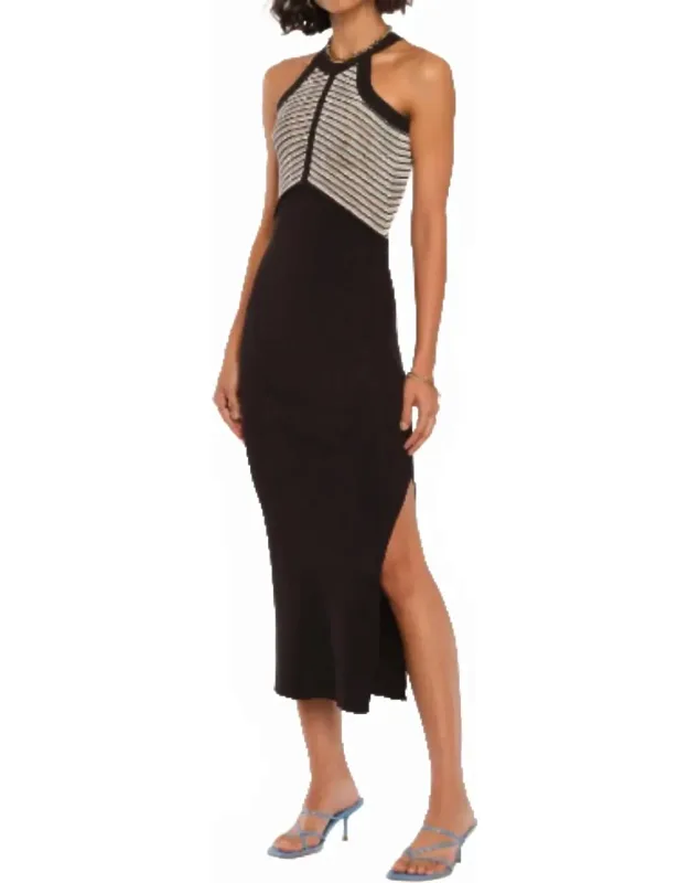 Rosette Chevron Dress