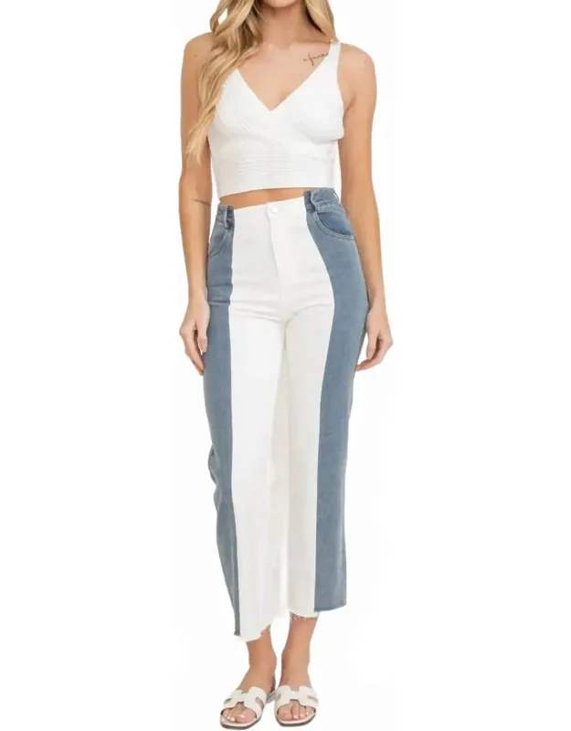 Split Tone Straight Jeans