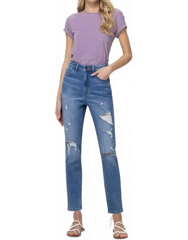 Distressed Mom Jeans