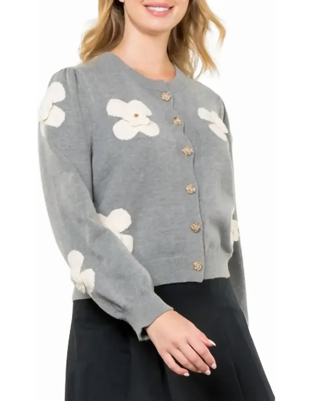 Flower Knit Cardigan