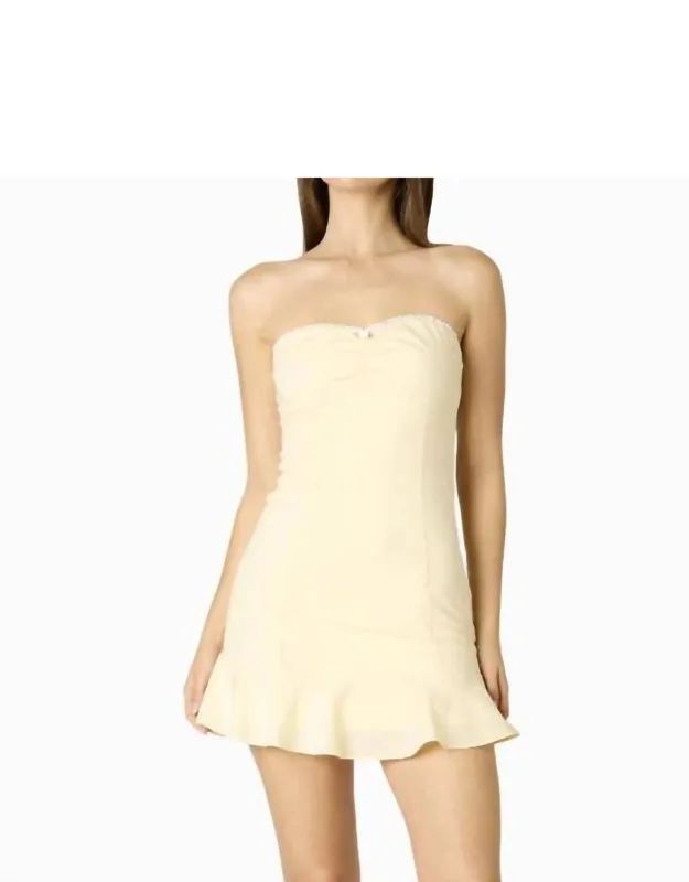 Strapless Rosette Flirty Hem Dress