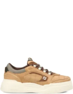 Crocodile-print Leather Sneakers