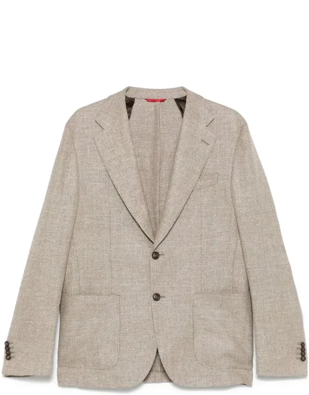 Jacket With Front Button Fastening And Internal Pocket