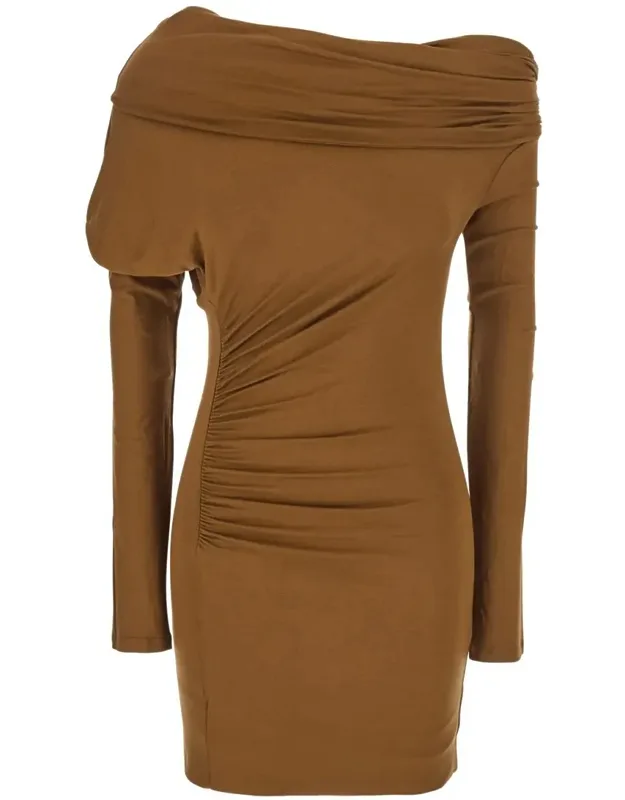 Zoe Dress With Asymmetrical Design And Draped Detail