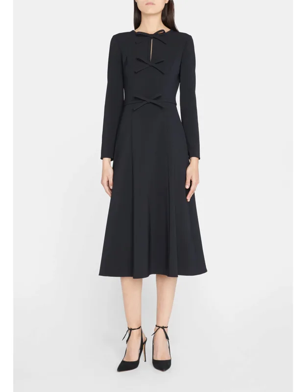 Keyhole-front Midi Dress