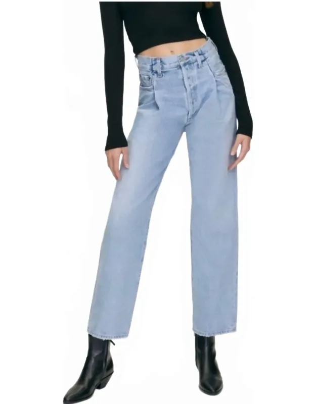 High Rise Fold Waistband Jeans