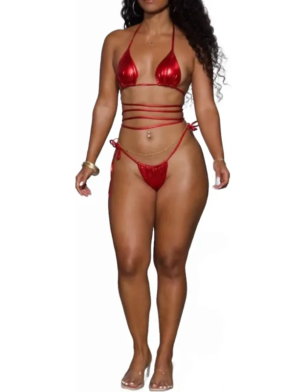 Fire Metallic Micro Bikini Brief