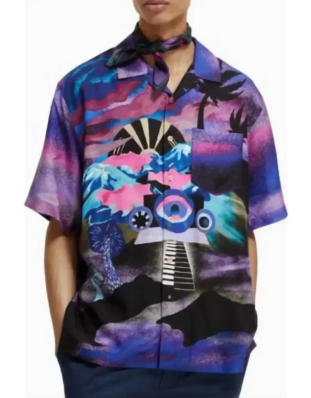 Placed Printed Tencel Shirt