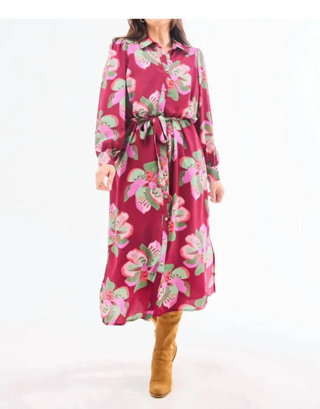 Midi Dress In Floral Print