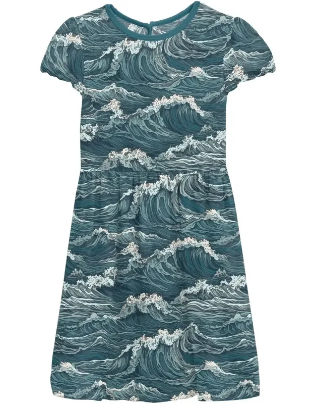 Flutter Sleeve Twirl Dress With Pockets