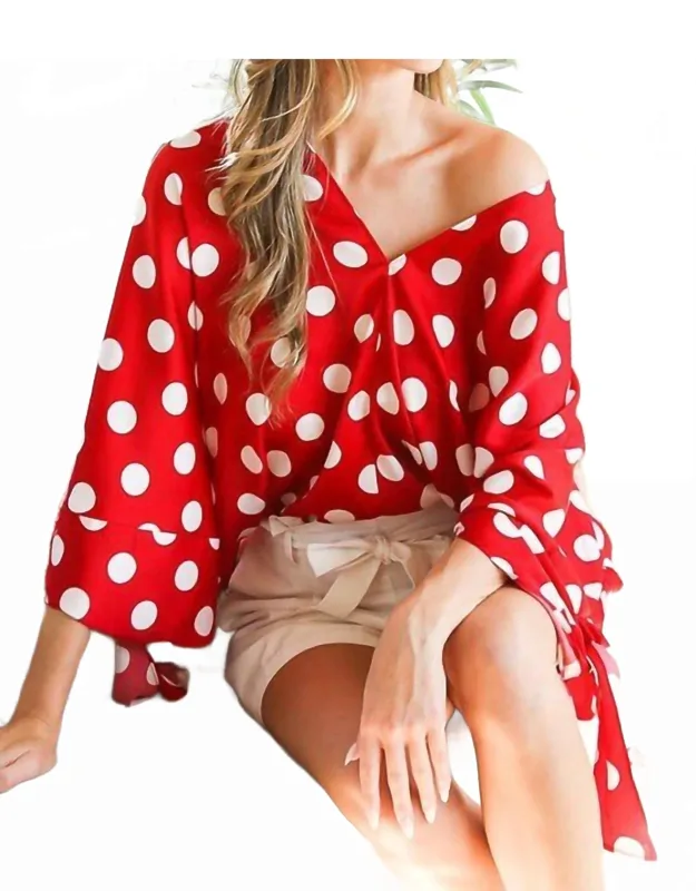 Darla Polka Dot Tie Detail Blouse