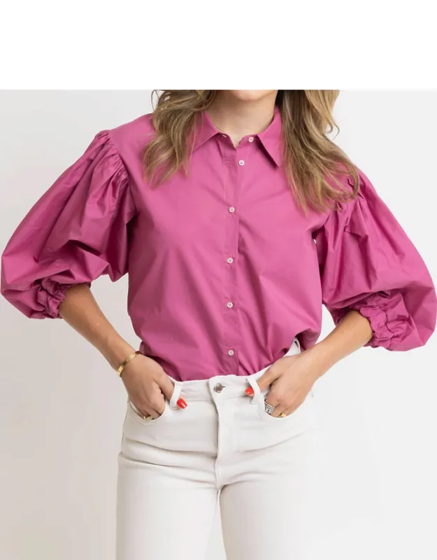 Solid Poplin Button Top