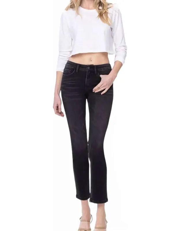 Mid Rise Slim Straight Jeans
