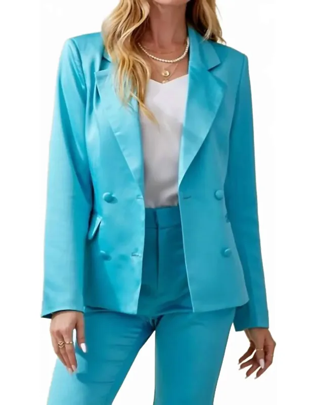Double Breasted Satin Blazer