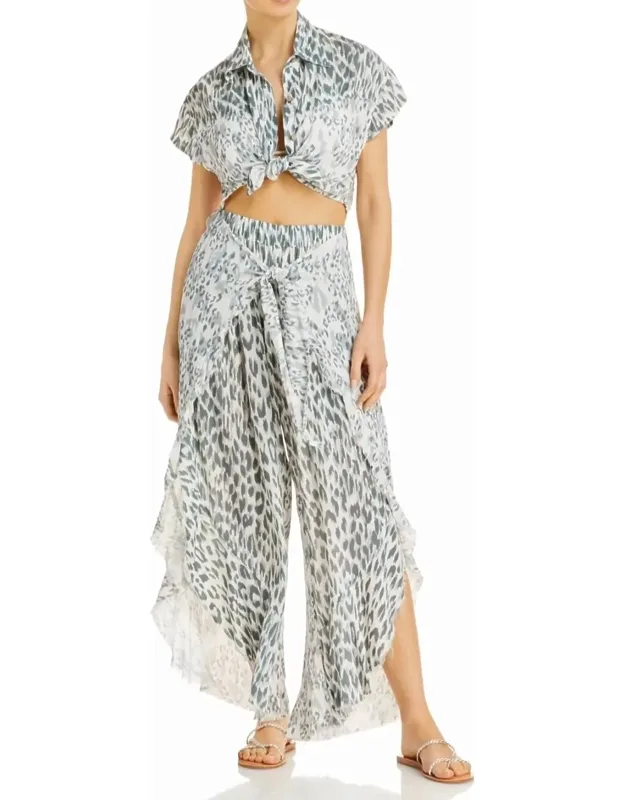 Printed Cover-up Swim Pants