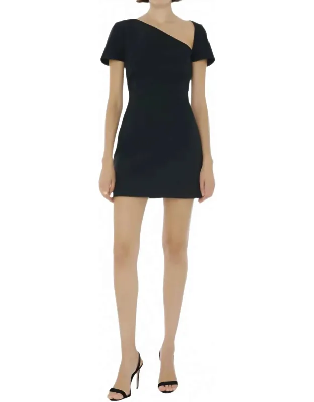 Angled Neckline Sculpted Dress