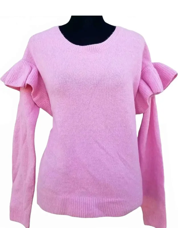 Puff-sleeves Acrylic Blend Sweater
