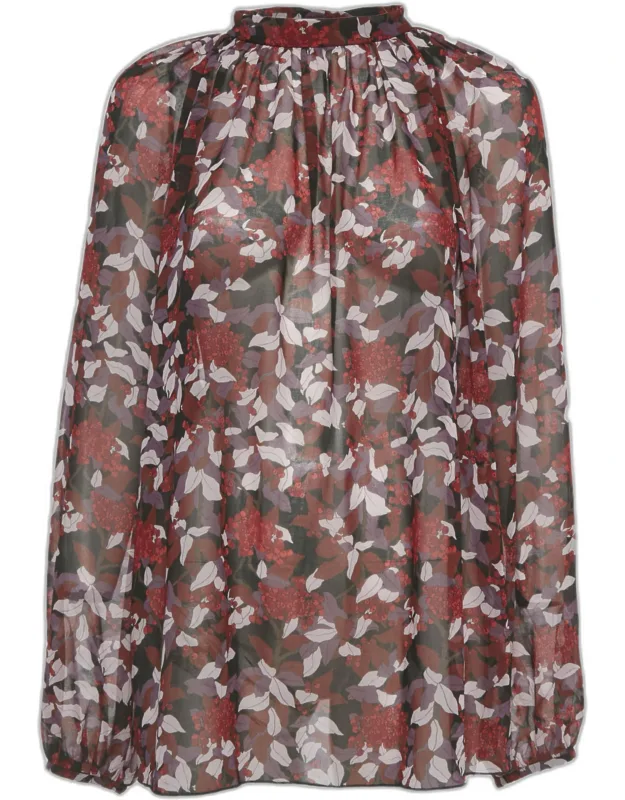 Floral Print Silk Blouse