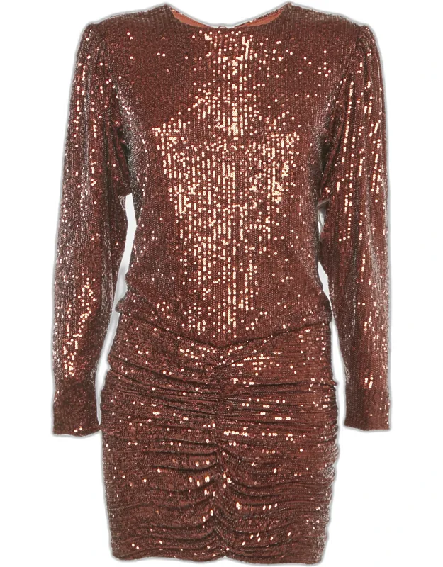 Sequin Ruched Mini Dress