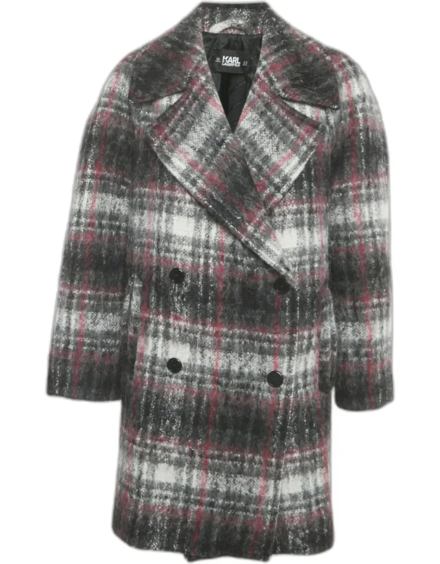 Check Wool Tailored Coat
