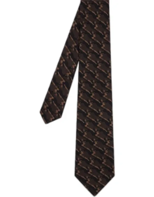Rabbit Jacquard Wool-silk Tie
