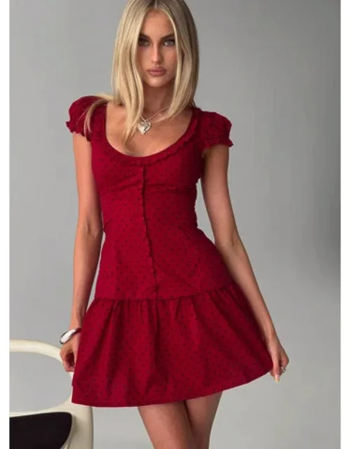 Ottillie Lace Trim Button Down Mini Dress