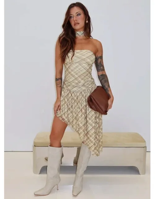 Cambria Strapless Scarf Midi Dress