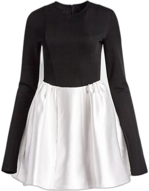 Bicolor Fit-and-flare Mini Dress