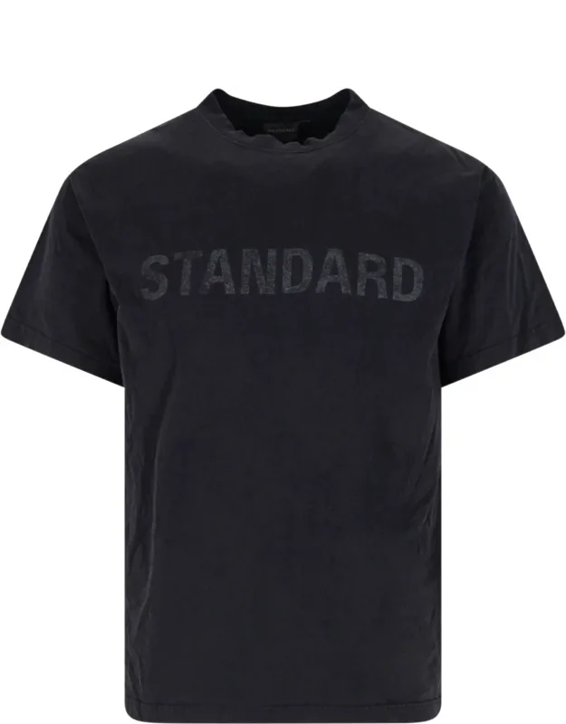 'standard' T-shirt With Distressed Effect And Contrasting Logo