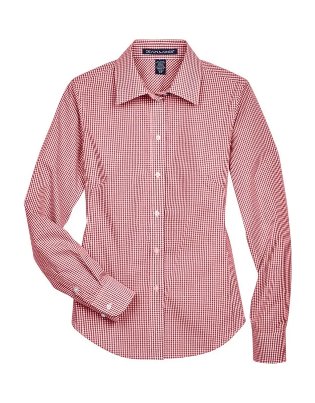 Crown Collection Gingham Check Woven Dress Shirt