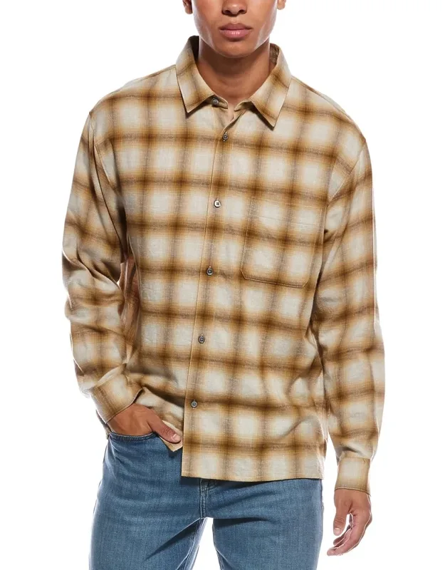 Lightweight Plaid Wool-blend Shirt
