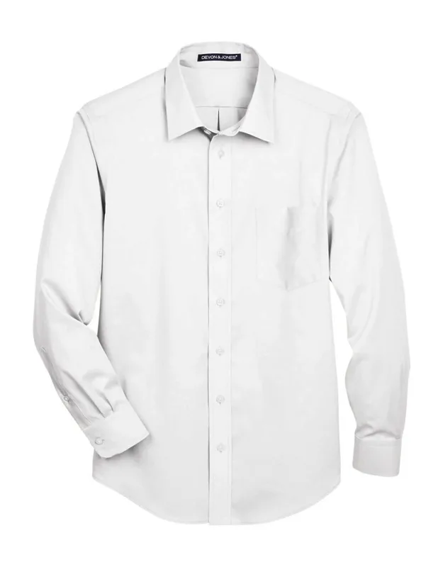 Crown Collection Solid Stretch Twill Woven Dress Shirt