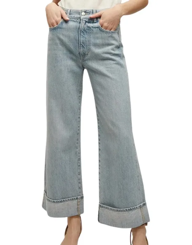 Cuffed Wide-leg Jeans