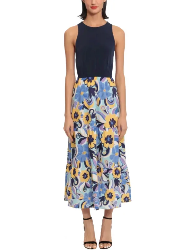 Floral Skirt & Tank Contrast Dress