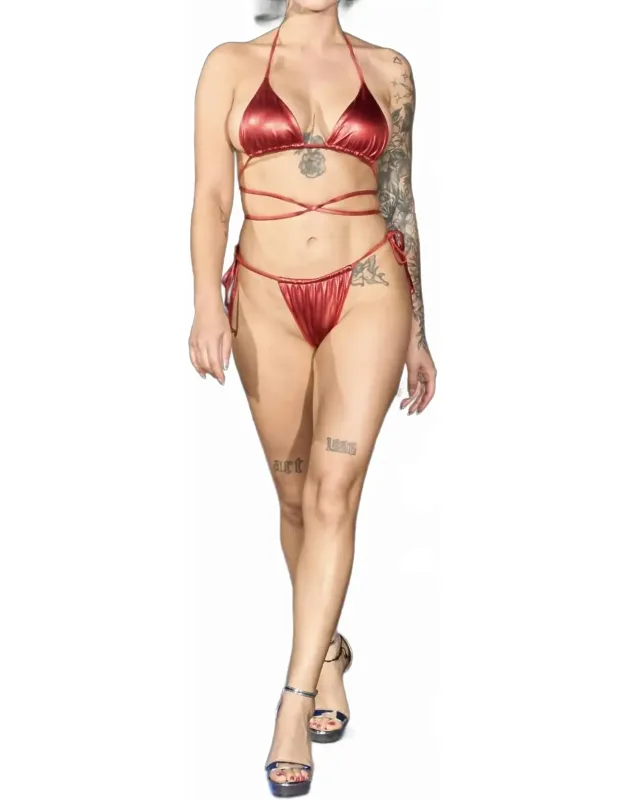 Fire Metallic Micro Bikini Top