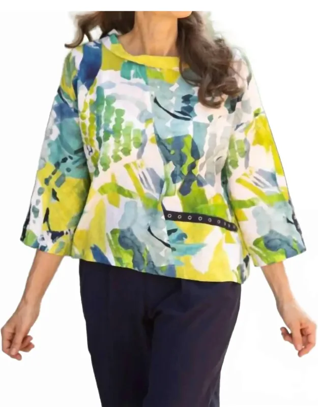 Crinkle Abstract Print Artist Top