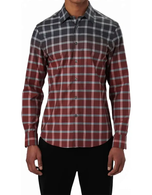 Gradient Windowpane Check Shirt