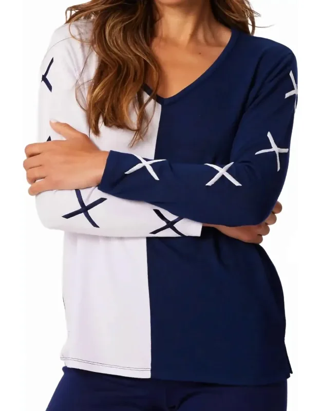 Sleeve V-neck Top