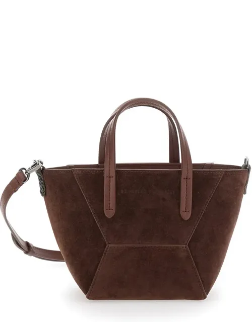 Crossbody Bag With Adjustable And Removable Shoulder Strap In Suede