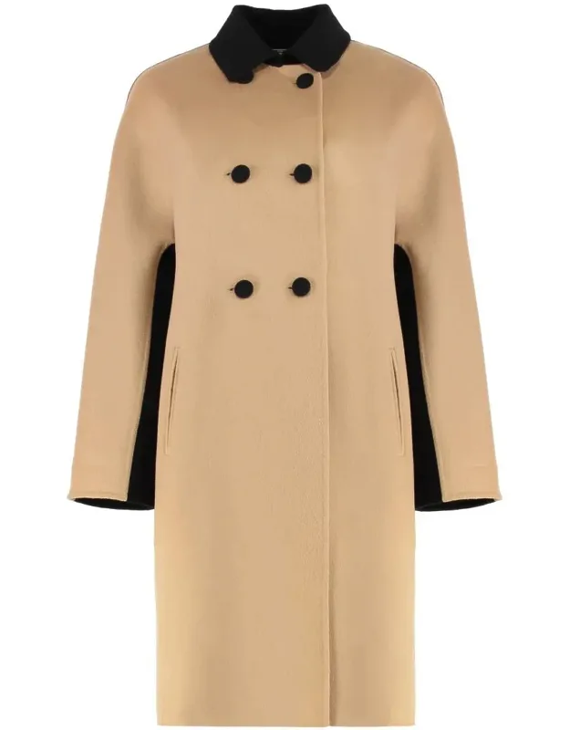 Double-breasted Coat In Wool